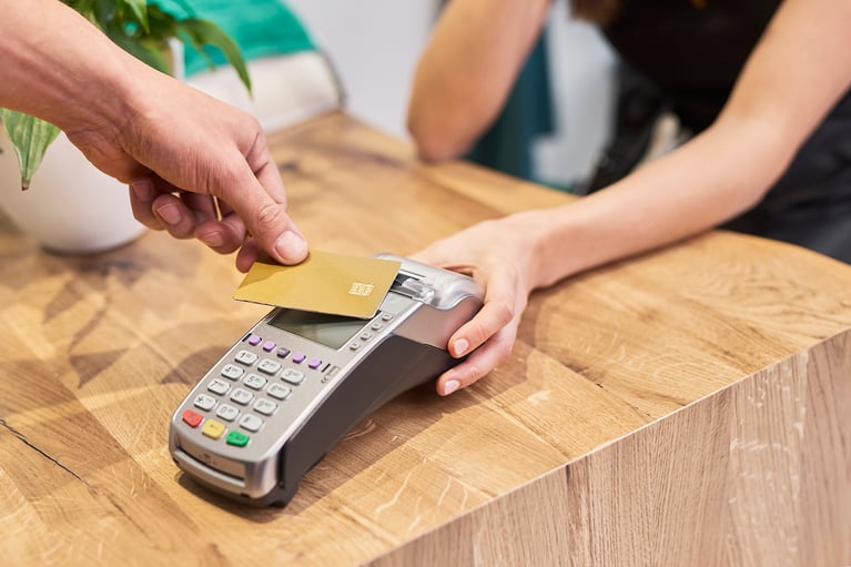 paying with card machine